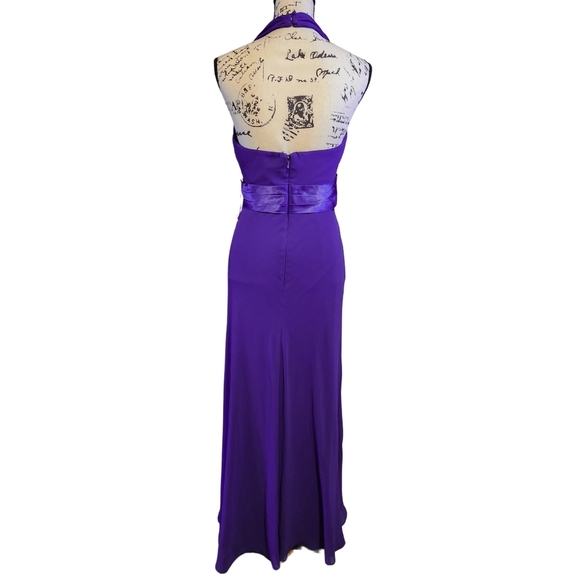 Patra Purple Blue Halter Evening Dress - Picture 8 of 12